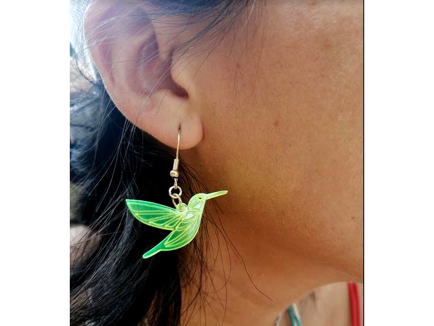 Hummingbird Earrings Lasercut by DINALAB