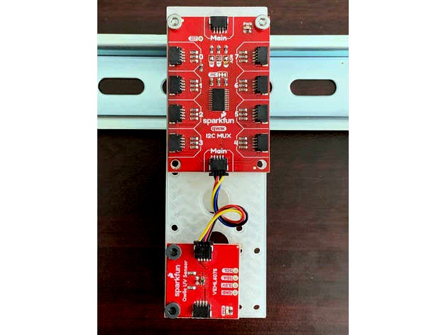 QWIIC Stick Wide for SparkFUN din rail  by NotLikeALeafOnTheWind