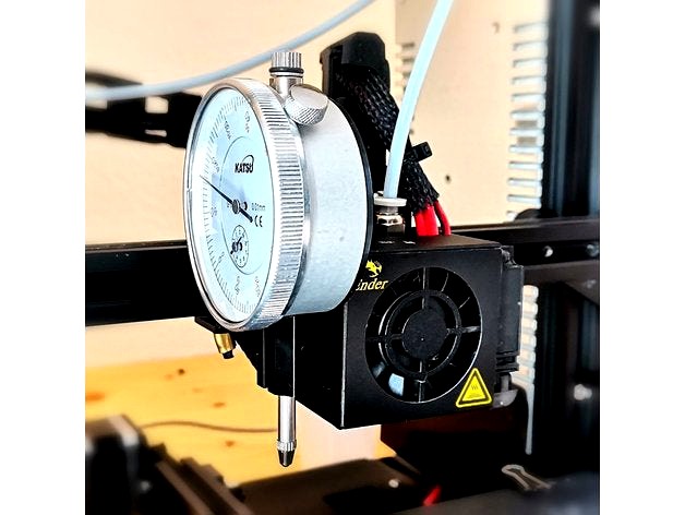 Dial Gauge Holder Sidemount for X axis bar carriage for Ender 3 (CC-BY) by Zsquish