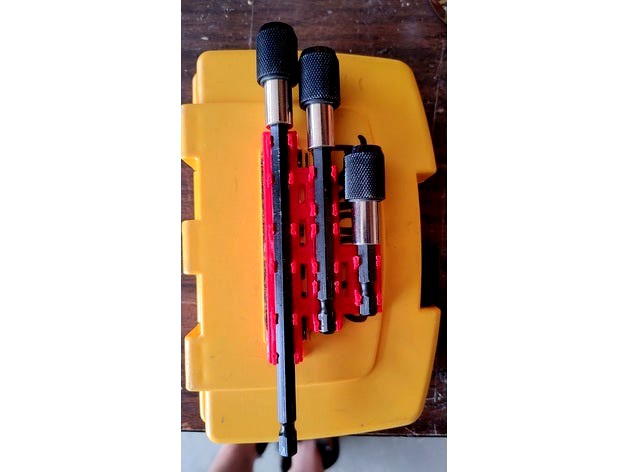 Support for bit holder extenders using a Dewalt bit case by jrbarreto