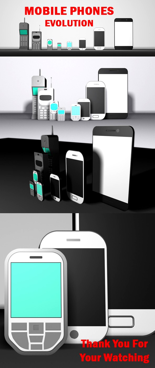 MOBILE PHONES EVOLUTION low poly