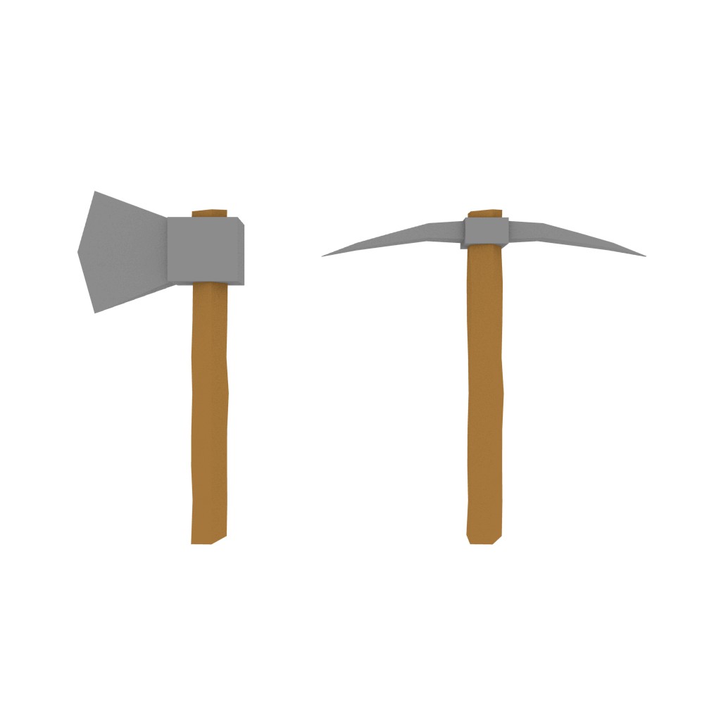 Low Poly Axe & Pickaxe