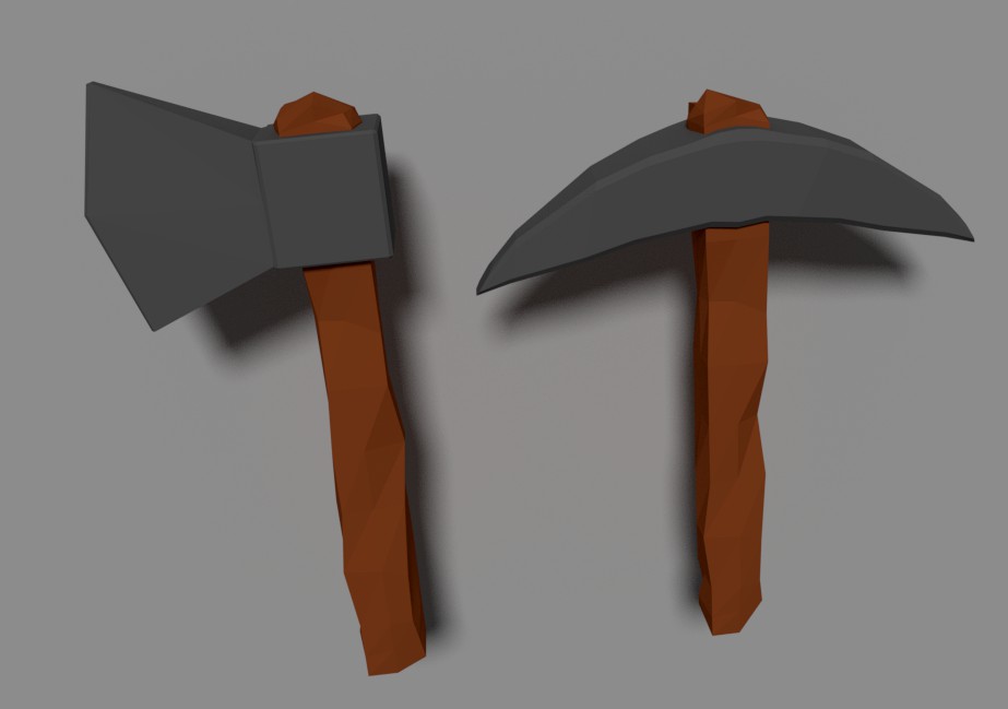 Axe & Pickaxe Low Poly