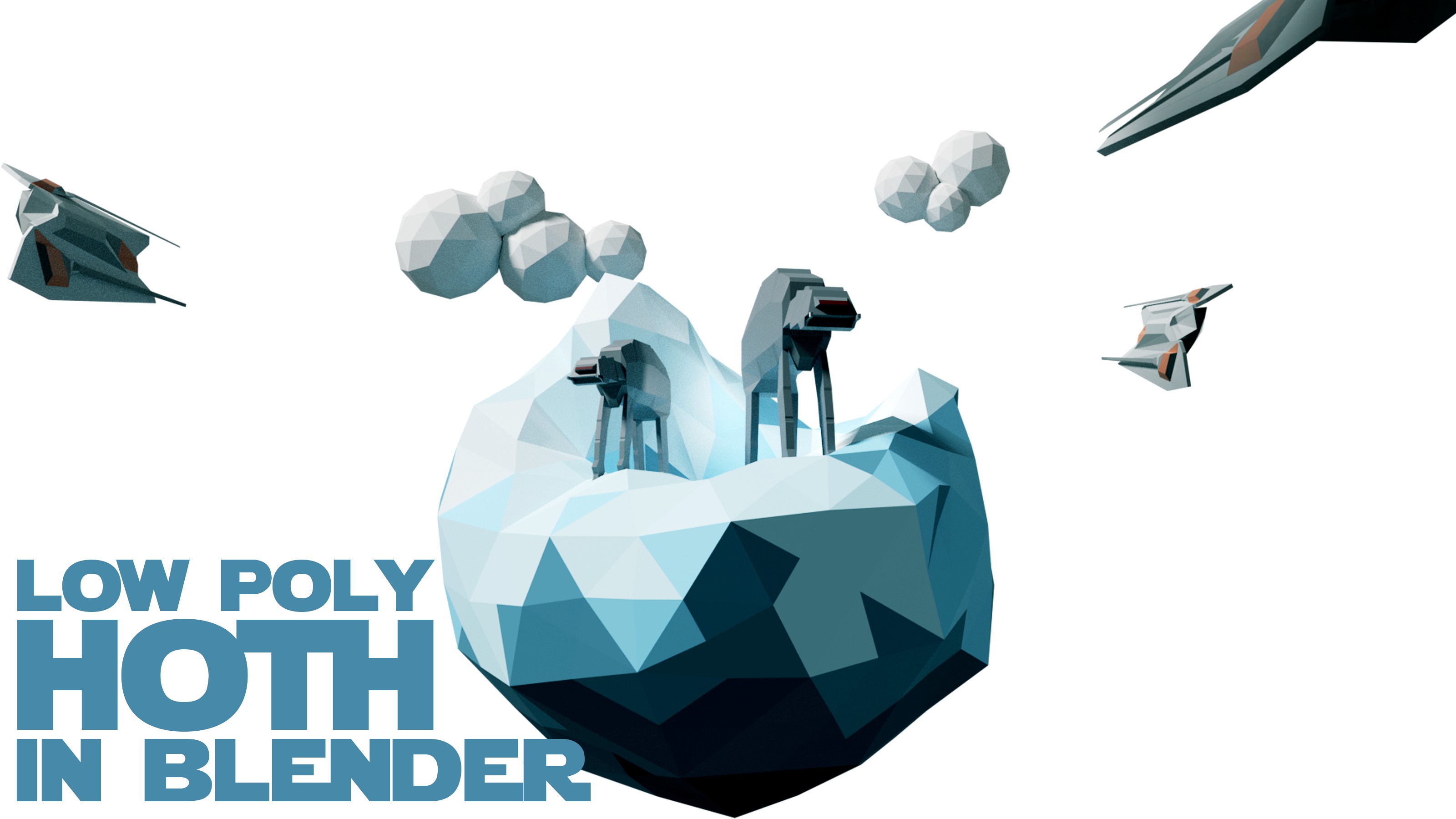 Low Poly Star Wars | Hoth | AT-AT | SnowSpeeder