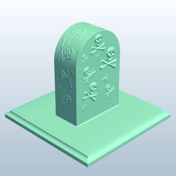Rounded Rectangle with Patterns Skull and Bones v1