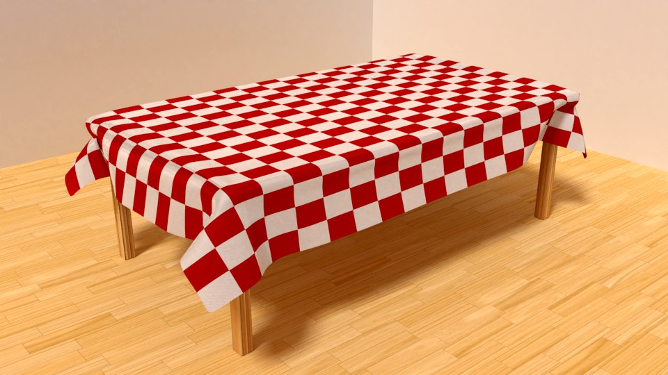Table with tablecloth