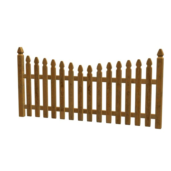 Gothic Wood Picket Fence Panel v1