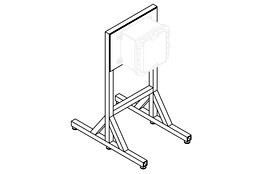 4' Portable Explosion Proof Enclosure Stand for EPL-AEB-12.12.8 Series - Two Legs, Foot Pads - Aluminum