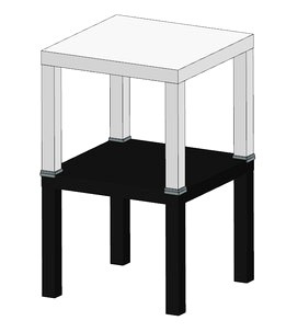 Spacer for IKEA Lack furniture side table