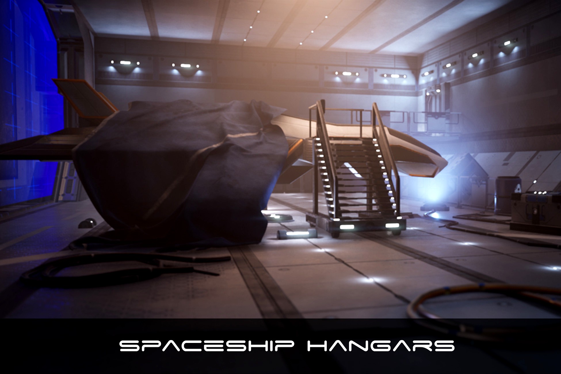 Modular Sci-Fi Environment Kit-bash (Spaceship hangars)