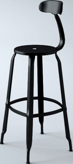 FRENCH T BACK BARSTOOL MATTE BLACK_RH