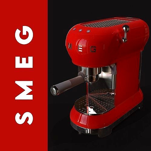 Smeg Coffee Machine Retro Red 3d model
