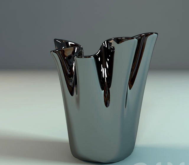 Metal wave vase