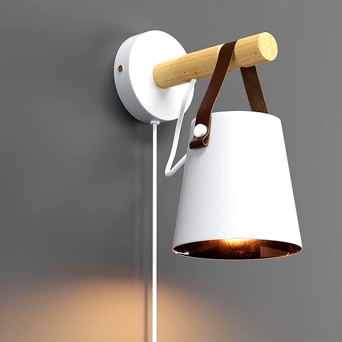 Leather wall lamp