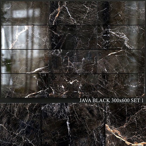 Yurtbay Seramik Java Black 300x600 Set 1