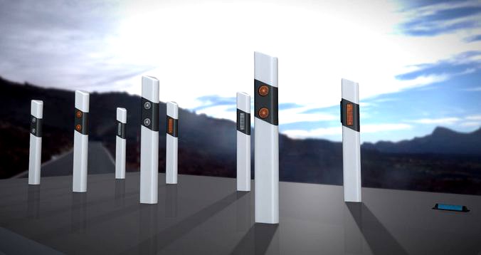 Roadside posts low-poly