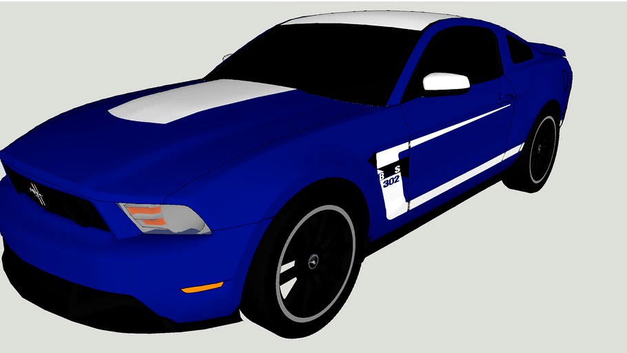2012 Ford Mustang Boss 302 (Blue and White)