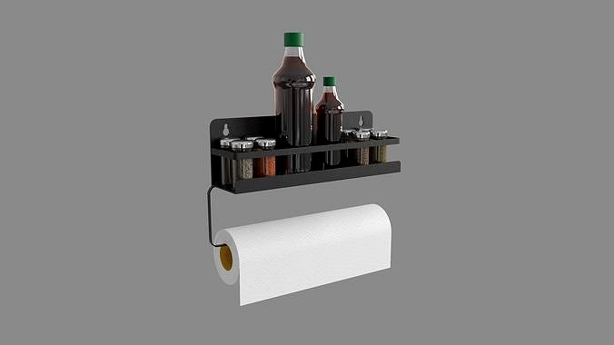 Spice Containers Organizer with Paper Towel