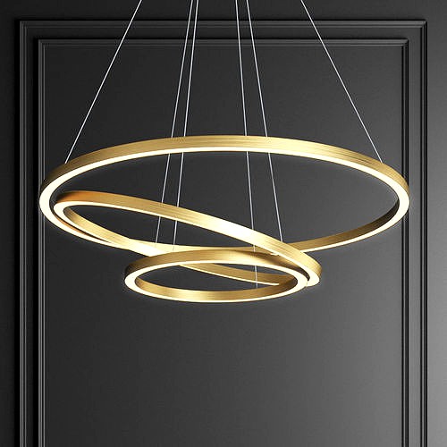 Capella Black Gold 3 Ring Chandelier