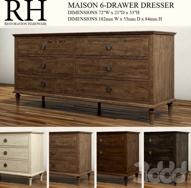 MAISON 6-DRAWER DRESSER