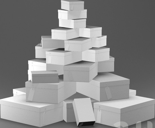 Обувные коробки с бирками