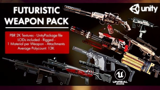 Futuristic Weapon Pack - Unity and Unreal Packages