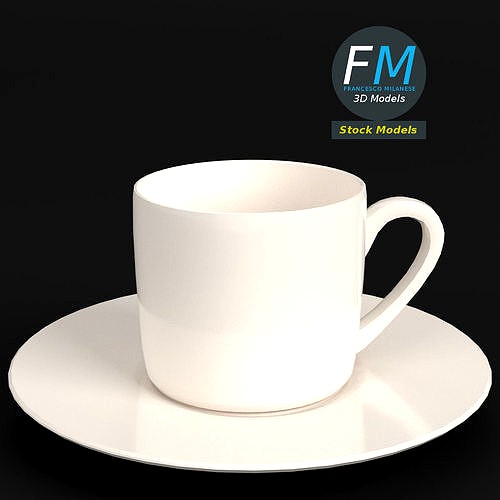 Empty coffee cup with saucer