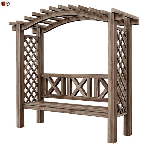 Pergola gazebo with a bench