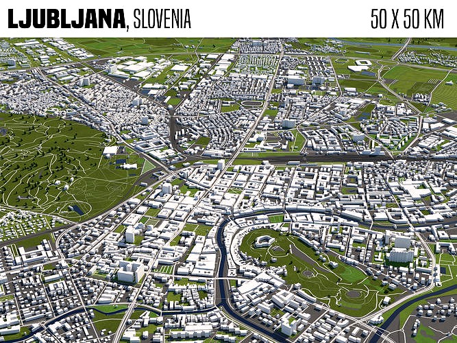 Ljubljana Slovenia 50x50km