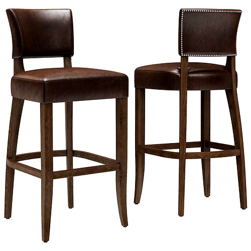 Restoration Hardware Adele Leather Stool