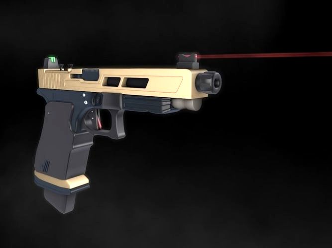 Pistol with laser