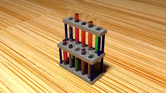 test tube rack with test tubes