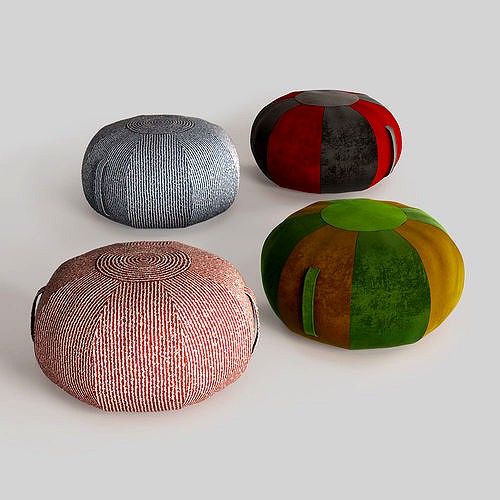 Pouf With 4 Kinds of Materials