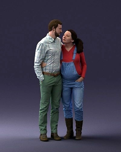 Man with pregnant woman 0328 3D Print Ready | 3D