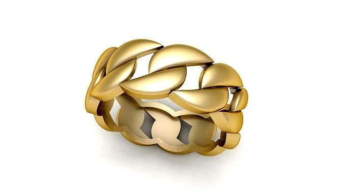Light Weight Cuba Chain Ring  | 3D