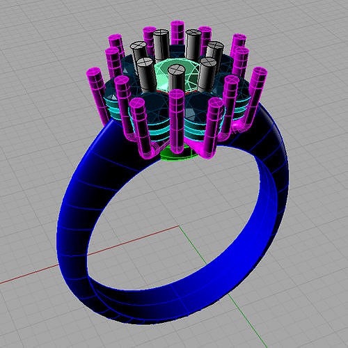 Rosette ring 3D print model anello cestino  | 3D