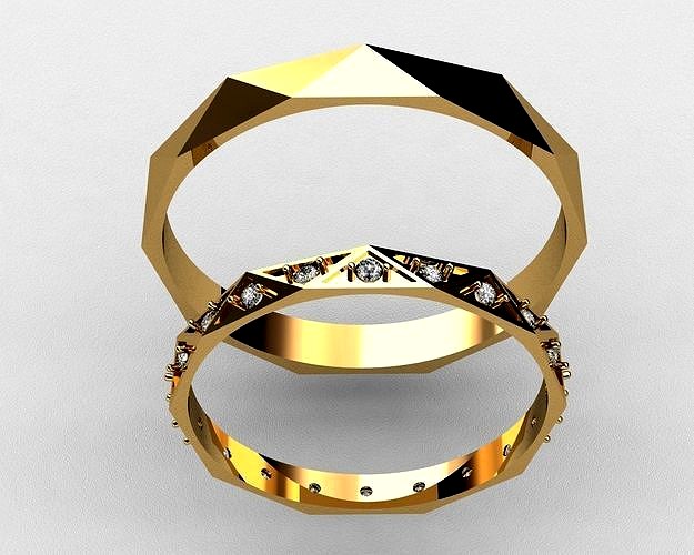 Ring with facets | 3D