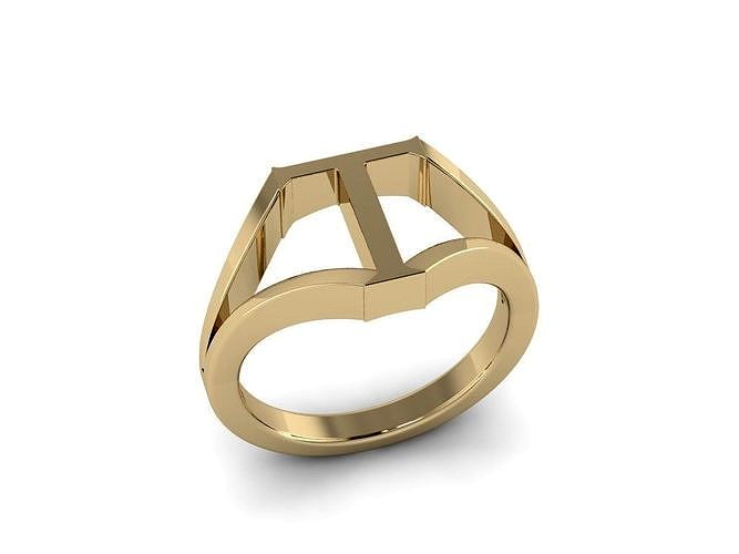 Jewelry Alphabet Ring T | 3D