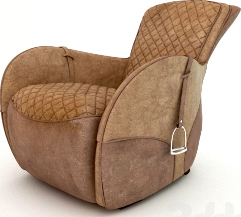 saddle leather armchair