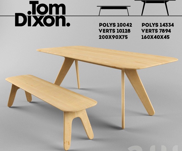 Slab Dining Table, Bench