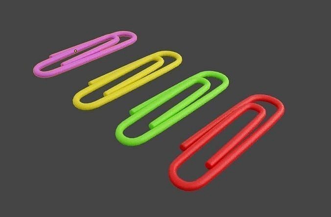 Colorful Paper Clips 3D Models