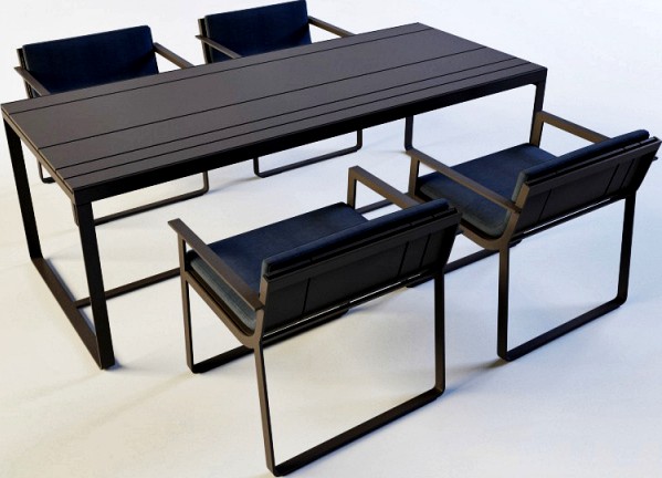 Banco Flat outdoor table, chair