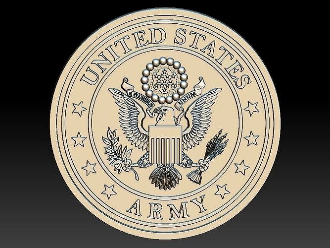 United States Army American Eagle 3D STL Model for CNC Router