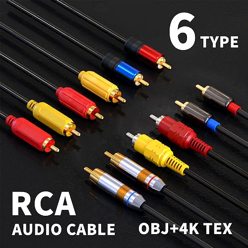 RCA Connector 3D model audio cable college