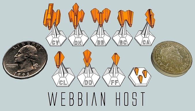 MicroFleet Webbian Host Starship Pack | 3D