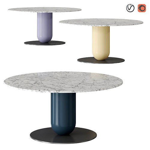 Pianca Ettore Round marble table Calvi Brambilla Ettore