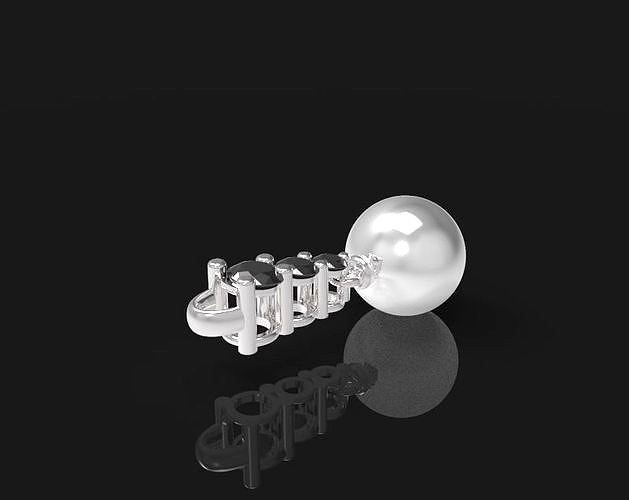Pendant with pearl - 1 | 3D