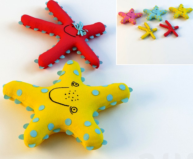 Seastar and Starfish - decoration pillow-toy for kids rooms