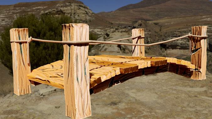 wooden bridge rope bridge