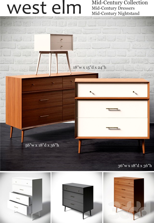 Mid-Century Dressers+Nightstand